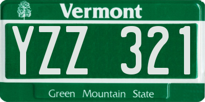 VT license plate YZZ321