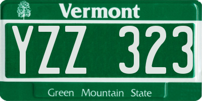 VT license plate YZZ323