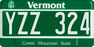 VT license plate YZZ324