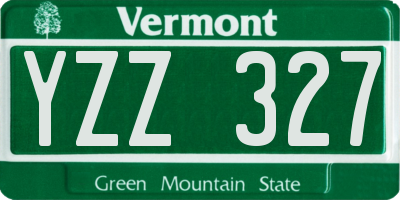 VT license plate YZZ327