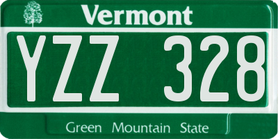 VT license plate YZZ328