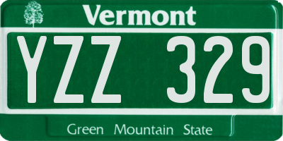 VT license plate YZZ329