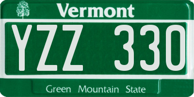 VT license plate YZZ330