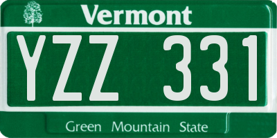 VT license plate YZZ331