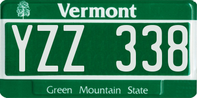VT license plate YZZ338