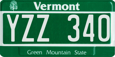 VT license plate YZZ340
