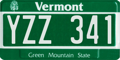 VT license plate YZZ341