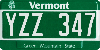 VT license plate YZZ347