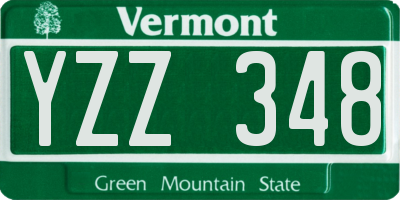 VT license plate YZZ348