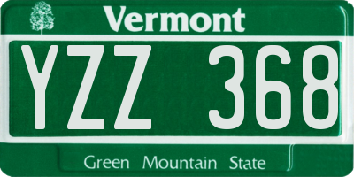 VT license plate YZZ368