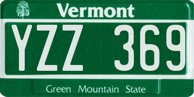 VT license plate YZZ369