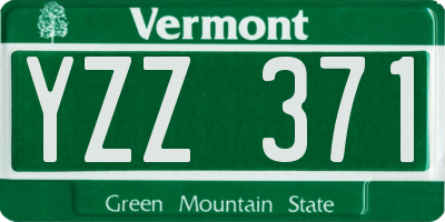 VT license plate YZZ371