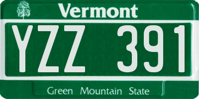 VT license plate YZZ391
