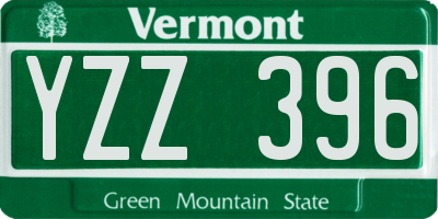 VT license plate YZZ396