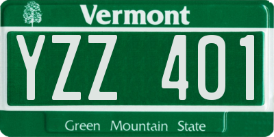 VT license plate YZZ401