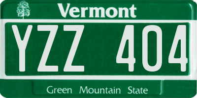 VT license plate YZZ404