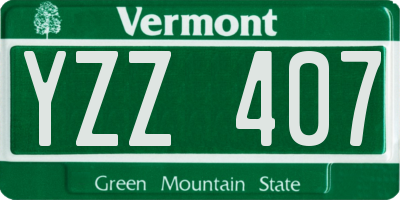 VT license plate YZZ407