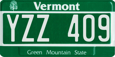 VT license plate YZZ409
