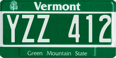 VT license plate YZZ412