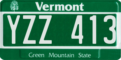 VT license plate YZZ413