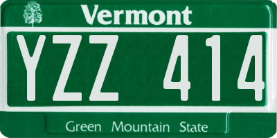 VT license plate YZZ414