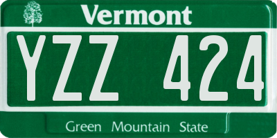 VT license plate YZZ424