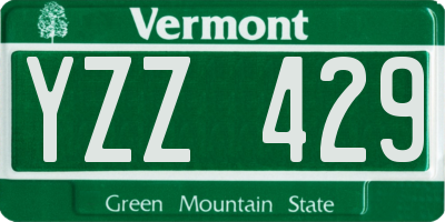 VT license plate YZZ429