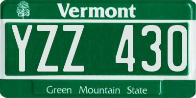 VT license plate YZZ430