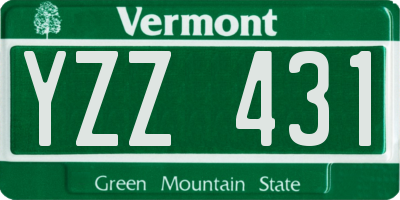 VT license plate YZZ431