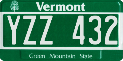 VT license plate YZZ432