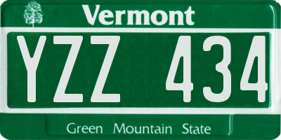 VT license plate YZZ434