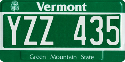 VT license plate YZZ435