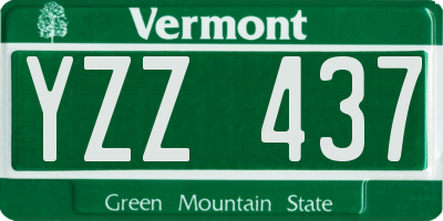 VT license plate YZZ437
