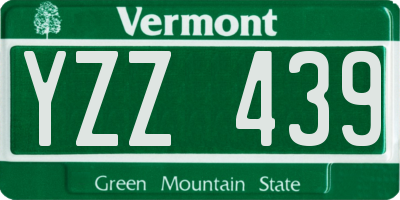 VT license plate YZZ439