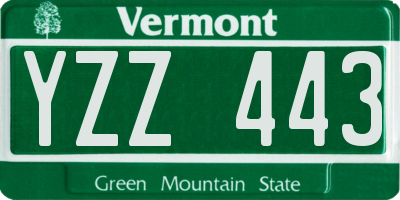 VT license plate YZZ443