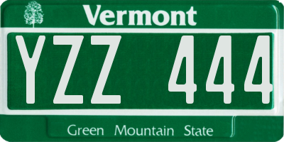VT license plate YZZ444