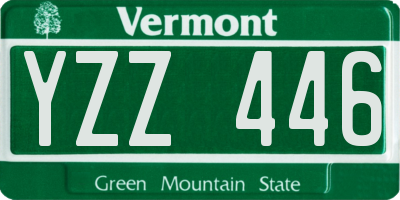 VT license plate YZZ446