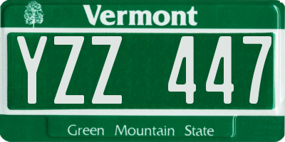 VT license plate YZZ447