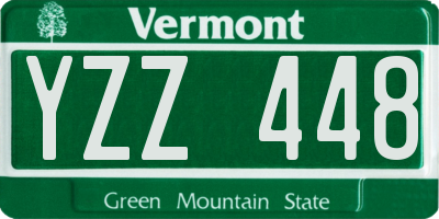 VT license plate YZZ448