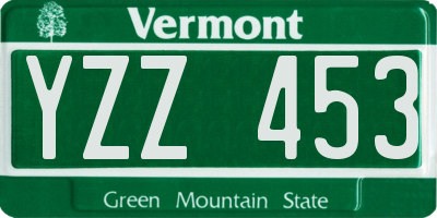 VT license plate YZZ453