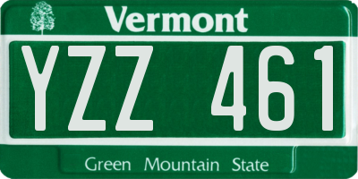 VT license plate YZZ461