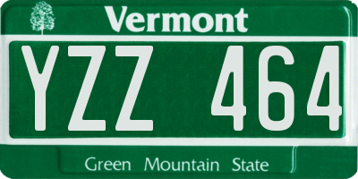 VT license plate YZZ464