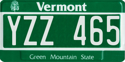 VT license plate YZZ465