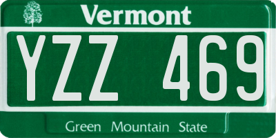 VT license plate YZZ469
