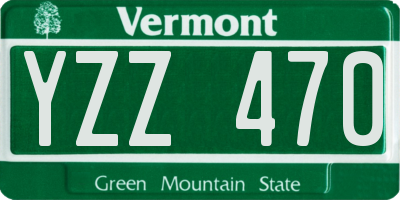 VT license plate YZZ470