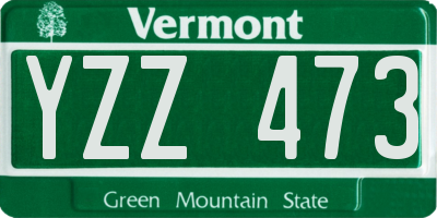 VT license plate YZZ473