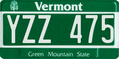VT license plate YZZ475