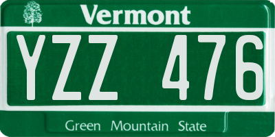 VT license plate YZZ476