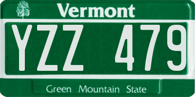VT license plate YZZ479