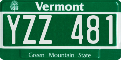 VT license plate YZZ481